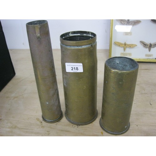 218 - 3 military trench art pieces made from shell cases