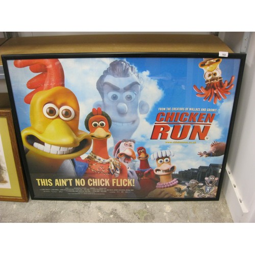 162 - 'Chicken Run' F&G Quad Cinema Poster (Glass slightly a/f)