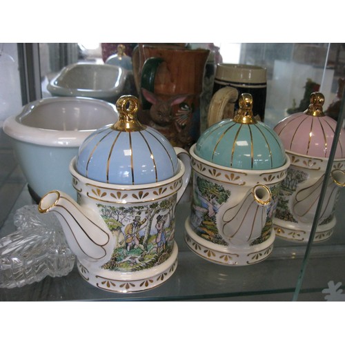 154 - A Selection of China and Glassware, including Sadler Teapots