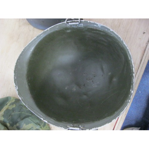 227 - A post-WW2 US M1 Helmet with liner, chinstrap and camouflage cover, in good order