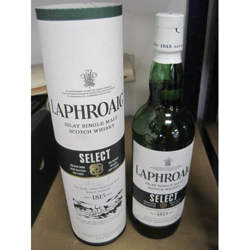 55 - A bottle of Laphroaig Select Islay Single Malt Whisky, in presentation tube, sealed and in excellent... 