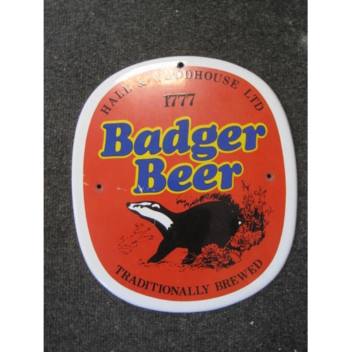 229 - A vintage enamel sign for Badger Beers