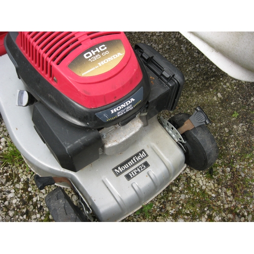 33 - A Mountfield petrol driven lawnmower with grass catcher, Honda engine