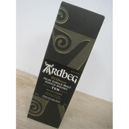 47 - A seealed bottle of Ardbeg The Ultimate Islay Single Malt Whisky, 10 years minimum aged, in presenta... 