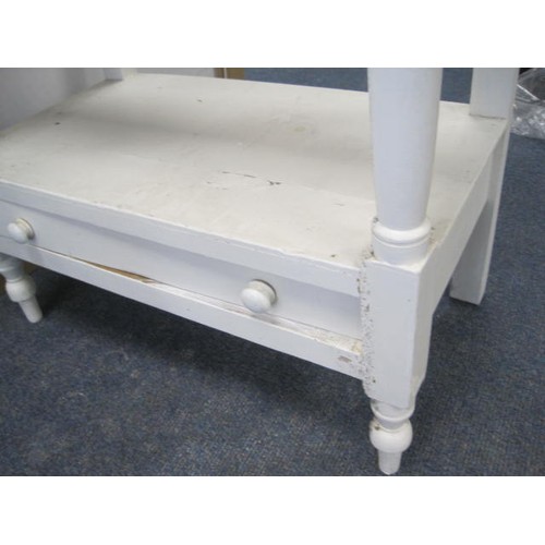 48 - A white-painted antique wash stand in solid condition