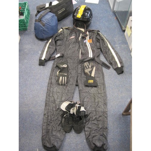 50 - Motor Racing Formula 1 interest - A full FIA Approved Motor Racing Suit, fireproof, by Toora, plus a... 