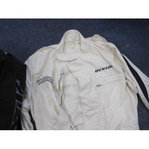 51 - Motor Racing Interest - A white FIA approved motor racing coverall branded for Goodwood and Dunlop, ... 