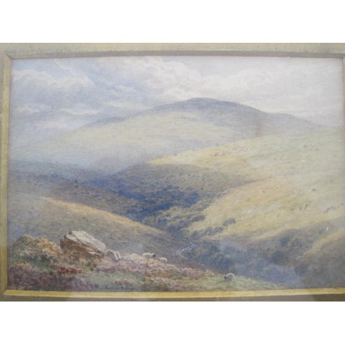 127 - Harold Sutton Palmer - valley landscape with rocks and sheep, watercolour, signed Sutton Palmer lowe... 