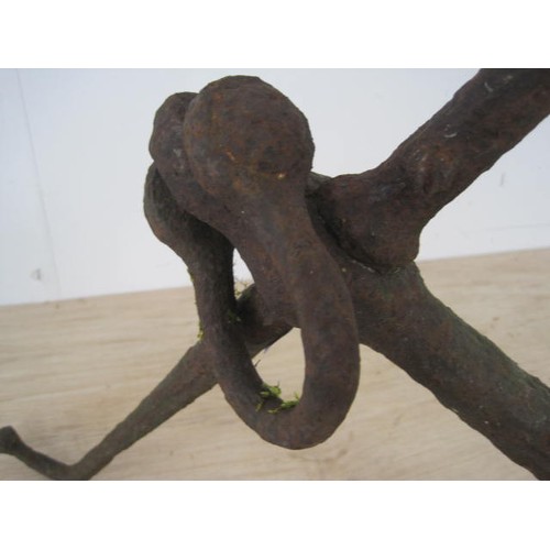 114 - Ships anchor, overall length excluding ring about 57cm, the stock about 59cm, of some age and extens... 