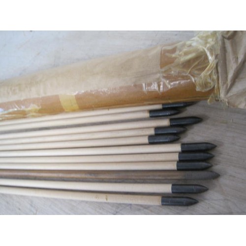 241 - A package yew wood arrow shafts with tips, unfletched, all unused an in perfect condition