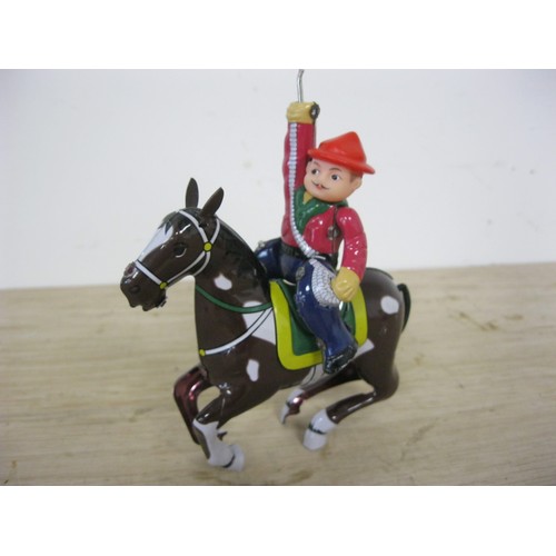 18 - Vintage wind-up Clockwork Horse and Rider - no key