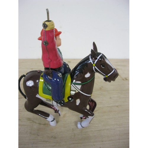 18 - Vintage wind-up Clockwork Horse and Rider - no key