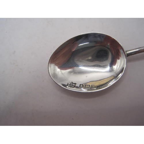 248 - Cased set of six silver coffee spoons with bean terminals, combined gross weight 32.5g, marks for Bi... 