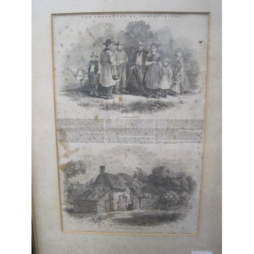 79 - Dorset social history - Two framed pages from the Illustrated London News September 5 1846, part of ... 