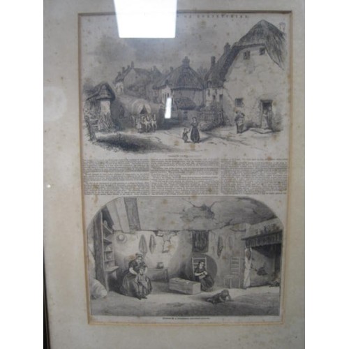 79 - Dorset social history - Two framed pages from the Illustrated London News September 5 1846, part of ... 