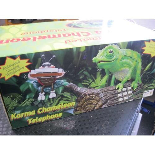 85 - A boxed and apparently unused fully animated Karma Chameleon musical telephone