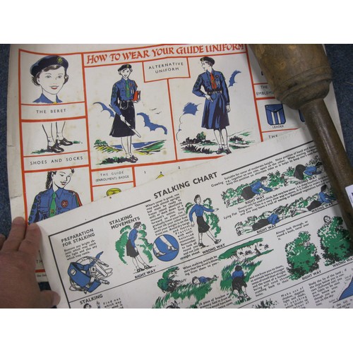 17 - Two vintage Girl Guide  Posters dated 1959, with Educational Panda Poster