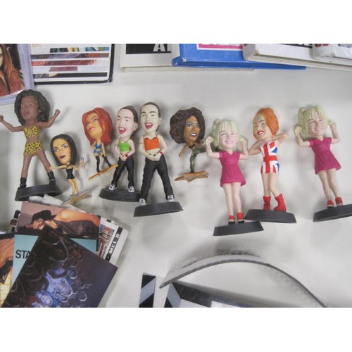 61 - A crate of Spice Girls collectables and memorabilia - nine plastic figures, T-shirt, Zeon quartz wal... 