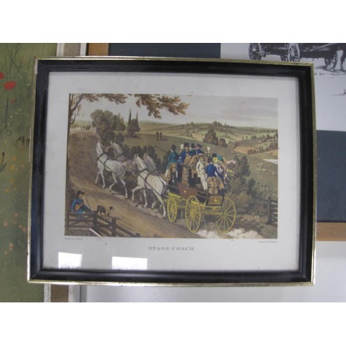 21 - Framed horse and donkey prints - limited edition print of donkeys and magpies after Patrick A Oxenha... 