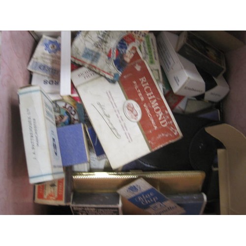 62 - An accumulation of cigarette cartons, part cartons and match boxes, mostly British, a/f no contents,... 