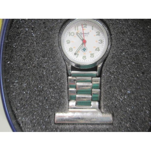 136 - Ingersoll Florence Nightingale commemorative nurse's quartz fob watch (requires new battery), with o... 