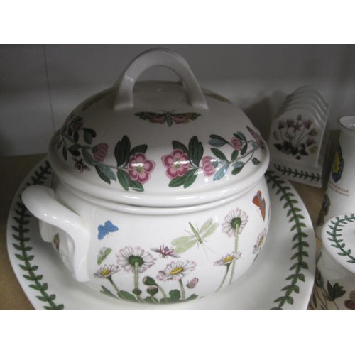 76 - Various items of Portmeirion including four spill vases, one lidded tureen ,a large handled tray and... 