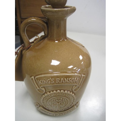 217 - Wade Abbots Choice whisky decanter (cork is a/f, no contents), King's Ransom Scotch Whisky stoneware... 