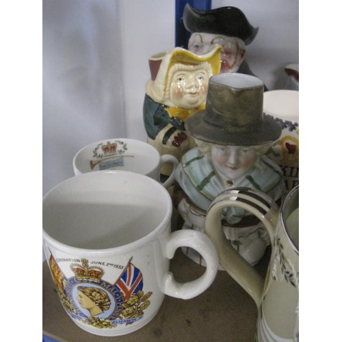 119 - Emma Bridgewater King Charles III coronation mug, Royal Doulton QEII coronation jug and beaker, a se... 