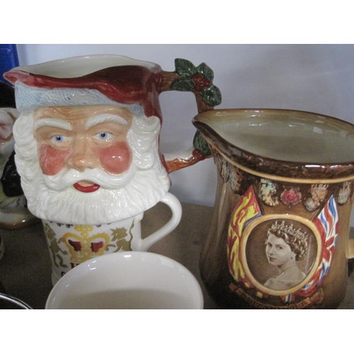 119 - Emma Bridgewater King Charles III coronation mug, Royal Doulton QEII coronation jug and beaker, a se... 