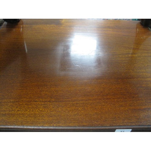 51 - Pair of mahogany coffee tables, rectangular tops, on carved cabriole legs with ball and claw feet. H... 