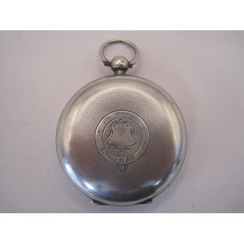 255 - Silver open face pocket watch, dial signed H Samuel Manchester 