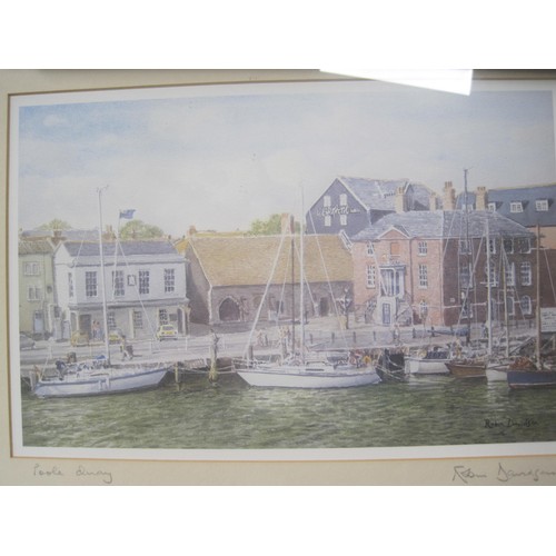 218 - Assorted framed and glazed pictures and prints, including Poole Quay and Weymouth Harbour after Robi... 