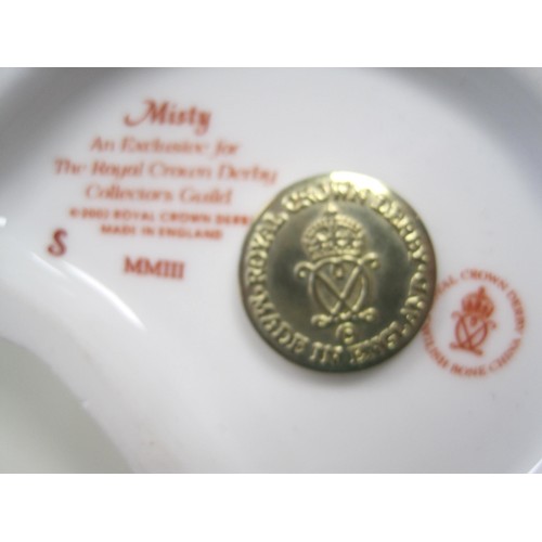 176 - Royal Crown Derby Misty Kitten, with gold stopper.  Exclusive for the Royal Crown Derby Collectors G... 