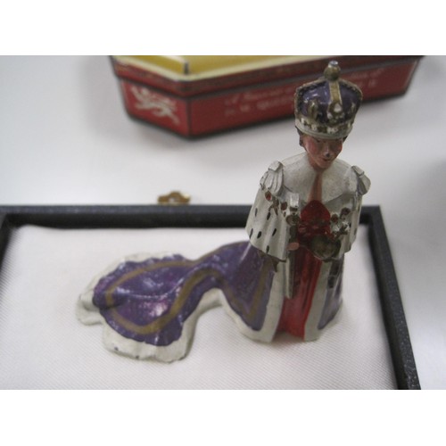 198 - Queen Elizabeth II 1953 Coronation collectables and memorabilia (the contents of a shoe box, and the... 