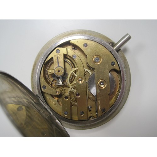 232 - Nickel and brass cased dashboard clock, mechanical movement marked Swiss Made 56286, Roman numerals,... 