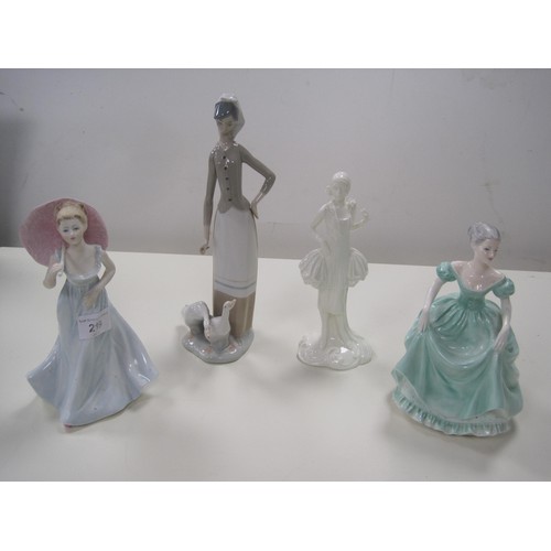 219 - Coalport Ladies of Fashion figurine Henrietta, figurine L'Ombrelle from the same series, Royal Worce... 