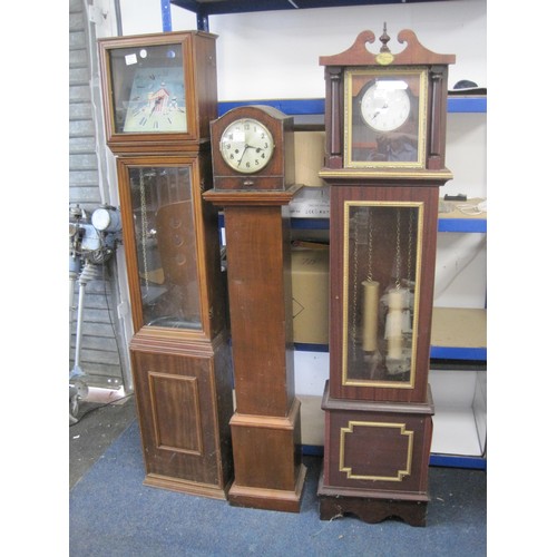 Three put-together long case clocks, all a/f - (1) grandmother clock ...