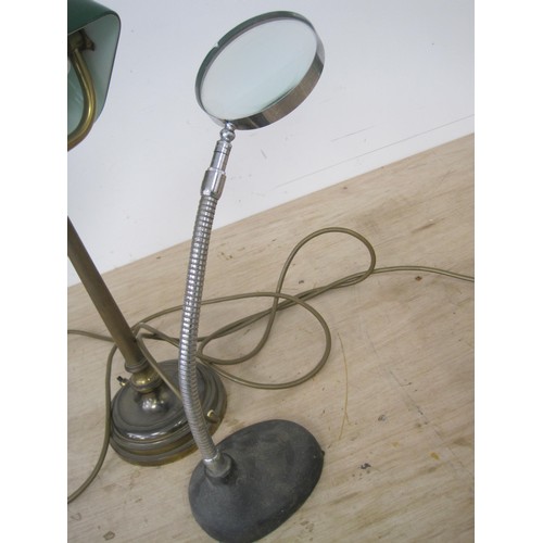 16 - Banker's lamp with magnifier on stand