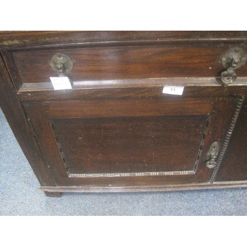 210 - A coffer or blanket chest in dark stained oak (probably converted from an Edwardian reproduction cou... 