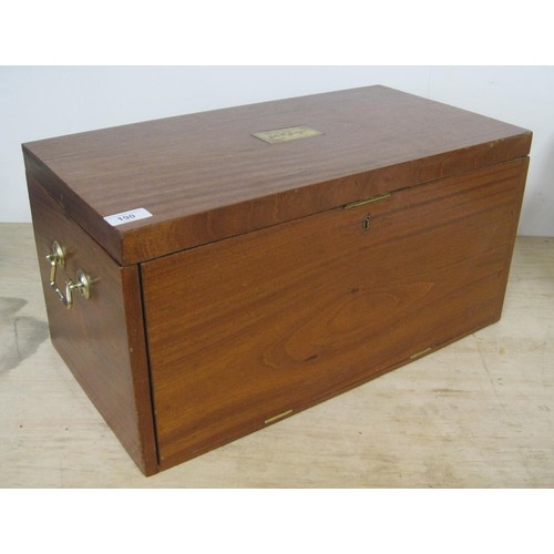 190 - A collector's chest and two storage boxes -the plywood and veneer collector's chest with hinged lid ... 