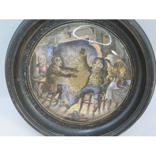 157 - Four assorted Prattware picture pot lids