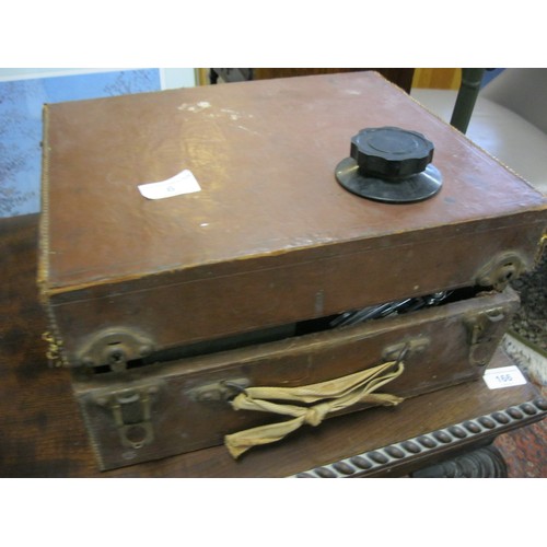 6 - Wooden box containing electrical items inc. 35mm splicer