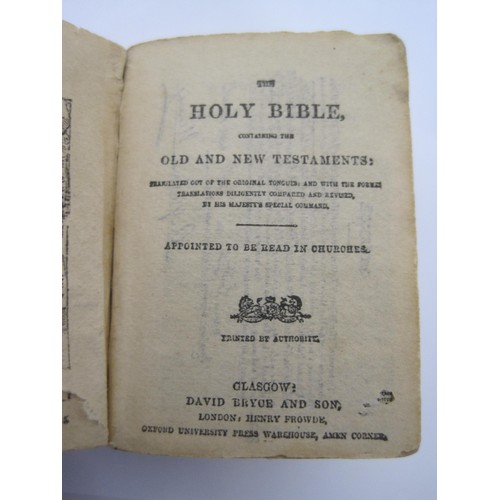 171 - A miniature printed bible by David Bryce & Son dating to 1839