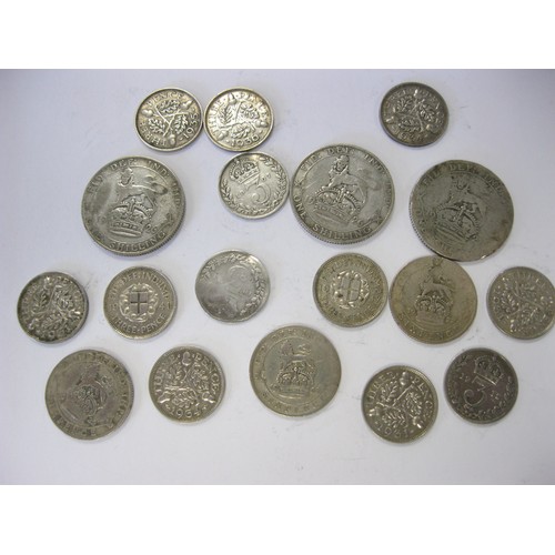 32 - Quantity of British silver coins - shillings, sixpences and 3d - Victoria to George VI