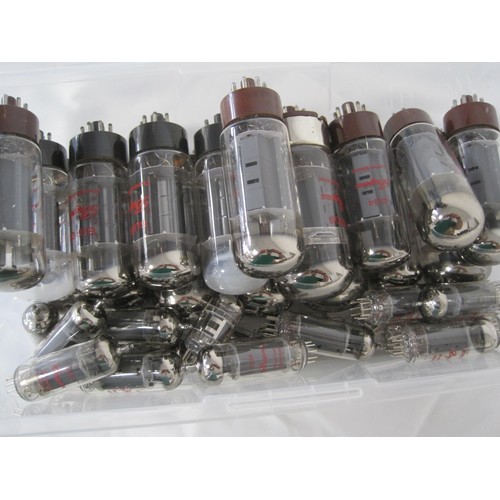 24 - Vacuum tubes/ Valves - A storage box full of amplifier valves by Bugera including: 6 x EL34, 6 x 6L6... 