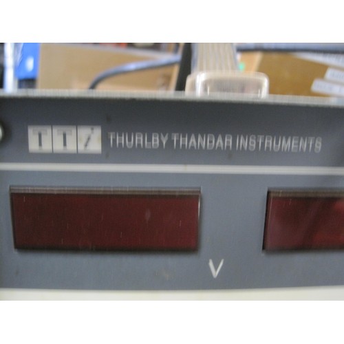 50 - A Thurlby Thandar Instruments double-programmable stabilised power supply unit, powers on but otherw... 