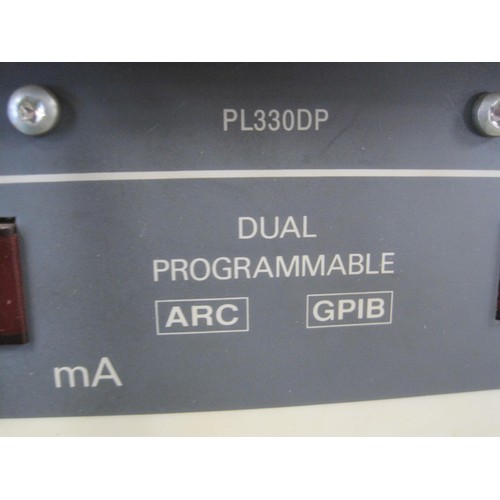 50 - A Thurlby Thandar Instruments double-programmable stabilised power supply unit, powers on but otherw... 