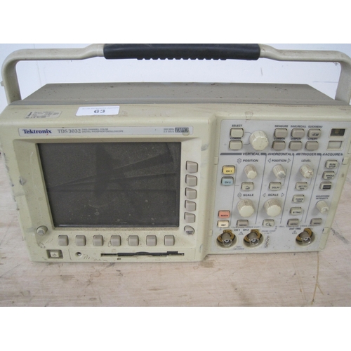 63 - Tektronix TDS3032 two channel color, digital phosphor oscilloscope