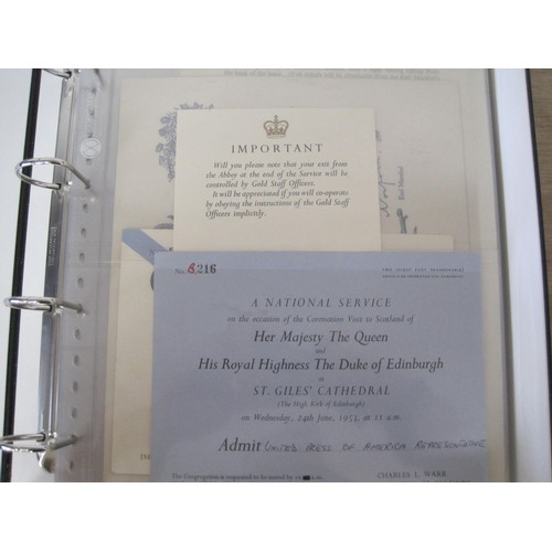 6 - A box with an interesting assortment of invitations to the Coronation of Queen Elizabeth II, Dress C... 