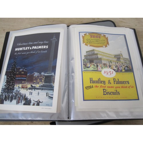 8 - Two black folders containing vintage A4 Advertising Prints (suitable for framing)